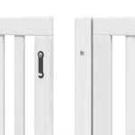 Dog Gate with Door Foldable 8 Panels White 640 cm Poplar Wood 3155674