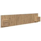 Headboard with Cabinet 3 pcs Artisan Oak Engineered Wood 3415909
