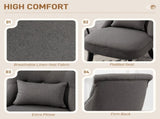 Fabric Single Sofa Dining Chair Tub Chair Upholstered W/ Pillow Solid Wood Leg Home Living Room T3398P423511