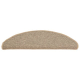 Stair Mats 15 pcs 65x21x4 cm Dark Beige Half Round Large 326902