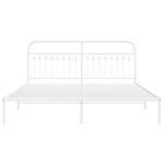 Metal Bed Frame without Mattress with Headboard White 183x213cm 376654