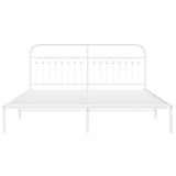 Metal Bed Frame without Mattress with Headboard White 183x213cm 376654