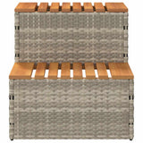 Hot Tub Step Light Grey 50x50x50,5 cm Poly Rattan and Solid Acacia 4103943