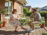 Outdoor Bistro Set Folding Patio Furniture Set with 2 Chairs Table for 2 People White and Green T3398P551643
