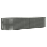 Garden Raised Bed Galvanised Steel 322x100x68 cm Grey 319069