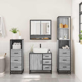 4 Piece Bathroom Furniture Set Grey Sonoma Engineered Wood 3301288