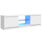 ZNTS TV Cabinet with LED Lights High Gloss White 120x30x35.5 cm 804289