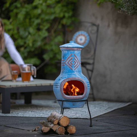 ZNTS RedFire Fireplace Colima Clay Sea Blue/Red 86031 411832