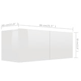 ZNTS 6 Piece TV Cabinet Set High Gloss White Engineered Wood 3079358