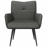 Armchair Dark Grey Corduroy Fabric 42047712