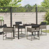 Garden Dining Set 5 pcs Grey Poly Rattan 3380722