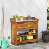Garden Cabinet Natural 78 x 36.5 x 78cm Solid Acacia Wood 42001366