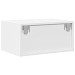 ZNTS Wall-mounted Bedside Cabinet with LED Lights White 860211