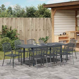 Garden Dining Set 9 pcs Anthracite Steel 3378836