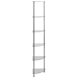 6-Tier Shelf Transparent 30x30x160 cm Tempered Glass 249517