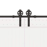 Sliding Door Hardware Kit 400 cm Steel Black 3295798