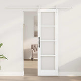 Sliding Door White 61 x 198.5 cm Solid Pine Wood and Glass 3332406