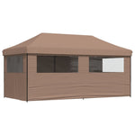Foldable Party Tent Pop-Up with 4 Sidewalls Brown 4004956