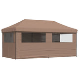 Foldable Party Tent Pop-Up with 4 Sidewalls Brown 4004956