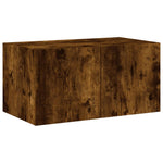 ZNTS 4 Piece TV Wall Units with LED Smoked Oak Engineered Wood 3216822