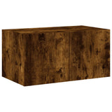 4 Piece TV Wall Units with LED Smoked Oak Engineered Wood 3216822