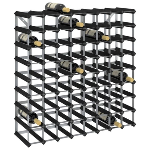 ZNTS Wine Rack for 72 Bottles Black Solid Pine Wood 325916