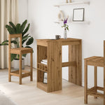 ZNTS Bar Table with Racks Artisan Oak 90x47.5x103.5 cm Engineered Wood 854345