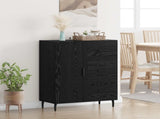 Sideboard Black Oak 69.5 x 34 x 90 cm Engineered Wood and Iron 881533