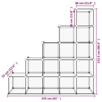 ZNTS Storage Cube Organiser with 15 Cubes Black PP 340545