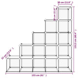 ZNTS Storage Cube Organiser with 15 Cubes Black PP 340545