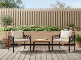 Outdoor Furniture Set 3 pcs Brown and Cream White Poly Rattan 42025349