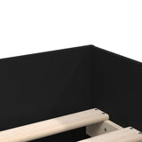 Bed Frame Black Engineered wood, Plywood Single Bed Frame 3207351