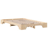 Bed Frame Natural 120 x 190 cm Solid Pine Wood 872872