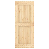 Sliding Door with Hardware Set 85x210 cm Solid Wood Pine 3203167