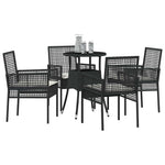 Garden Dining Set 5 pcs Black Poly rattan 3334942