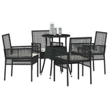 Garden Dining Set 5 pcs Black Poly rattan 3334942