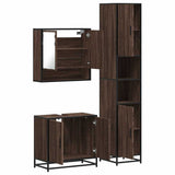 3 Piece Bathroom Furniture Set Brown Oak Engineered Wood 3301099