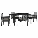 Garden Dining Set 5 pcs Black Poly rattan 3334857