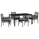 Garden Dining Set 5 pcs Black Poly rattan 3334857
