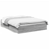 Bed Frame with Drawers without Mattress Grey Sonoma 120x200 cm 3280669