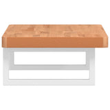 Basin Shelf Wall Mounted Steel and Solid Wood Beech 3302376