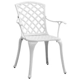 Garden Dining Set White Cast Aluminium 5 Piece Set Ergonomic 3216336
