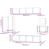 8 Piece TV Cabinet Set Sonoma Oak Engineered Wood 3114488