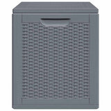 Garden Storage Box Grey PP Rattan 90 L 364059
