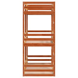 Triple Bunk Bed without Mattress Wax Brown 75x190 cm Small Single Solid Wood Pine 3284262