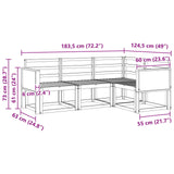 Outdoor Sofa Set 4 pcs Natural Solid Acacia Wood 3385175