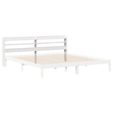 Headboard with Shelves White 180 cm Solid Wood Pine 850942