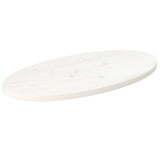 Table Top White 80x40x2,5 cm Solid Wood Pine Oval 824321