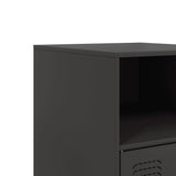 ZNTS Bedside Cabinets 2pcs Black 34.5x39x62 cm Steel 841764