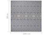 Outdoor Flatweave Rug 200x280 cm Blue Stripes 340840